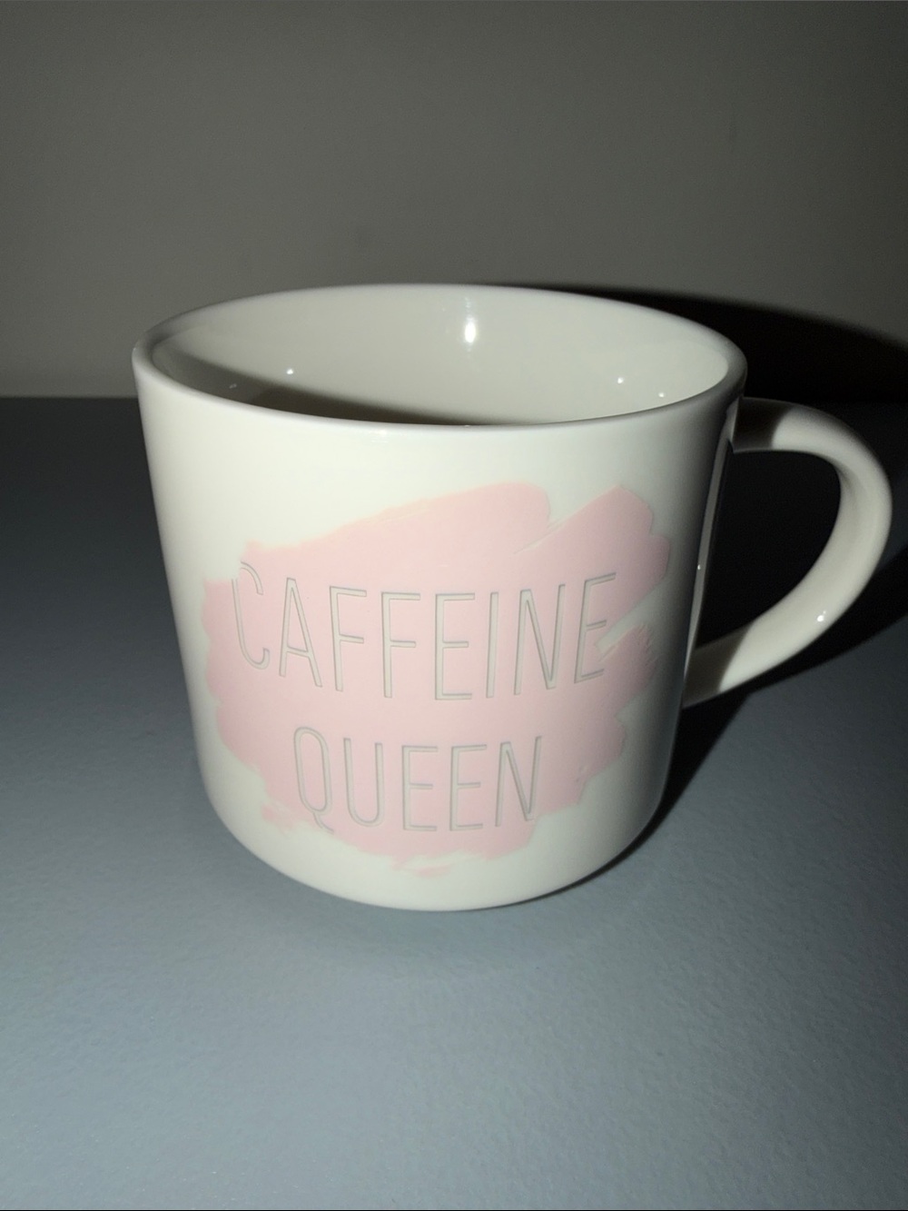 Threshold White and Pink "Caffeine Queen" Porcelain Mug